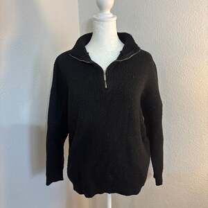 PRINCESS POLLY QUARTER ZIP BLACK SWEATER SIZE M/L
